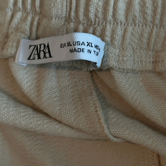 New ZARA Size XL Linen Blend Straight High Waist Pants Light beige Pants - Picture 2 of 11